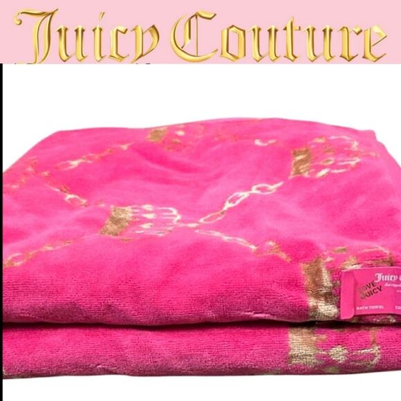Juicy Couture Home Crown & Chains Oversized Plush Towel Set - Picture 1 of 8